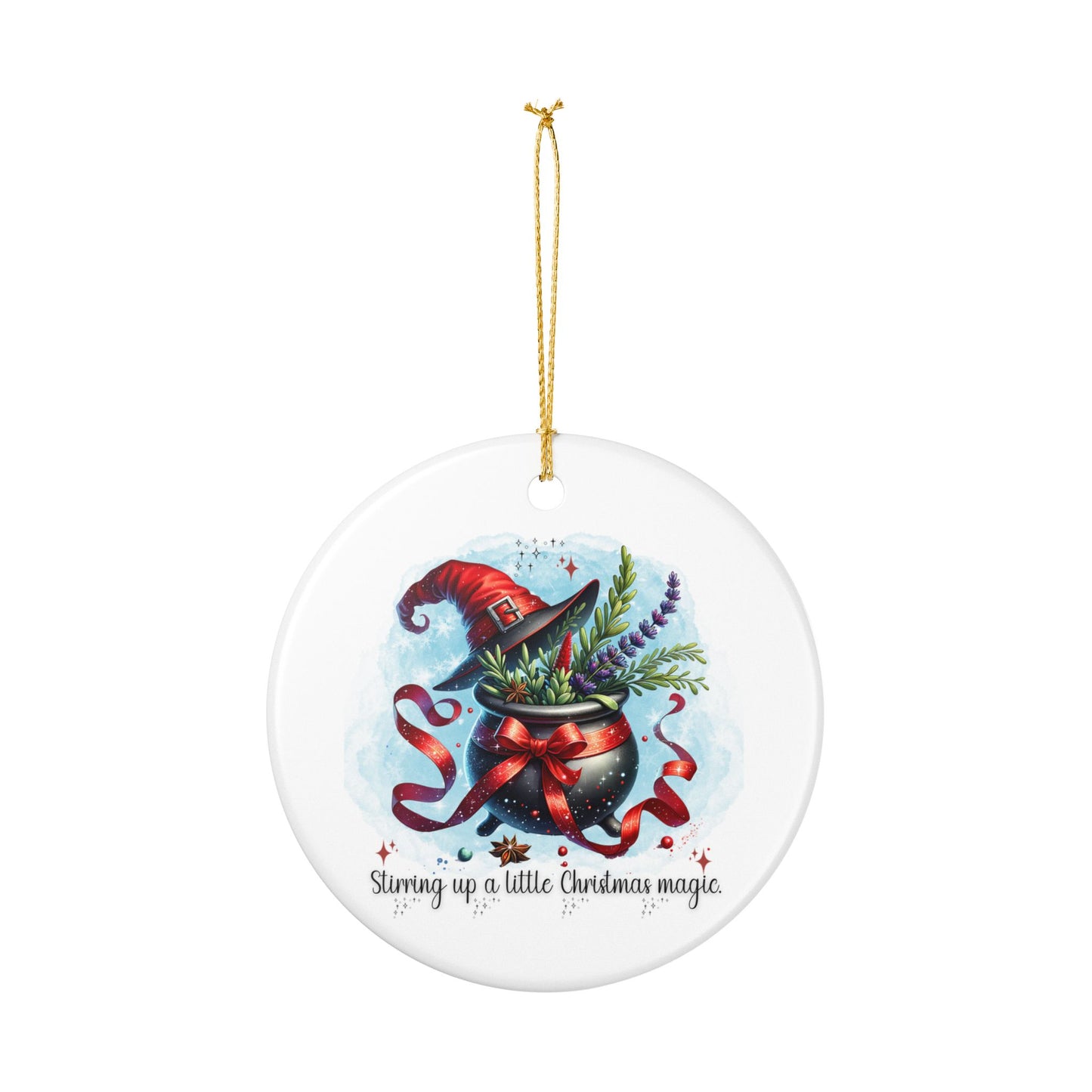 Stirring Up a Little Christmas Magic Ornament, Witchy Christmas Cauldron Décor
