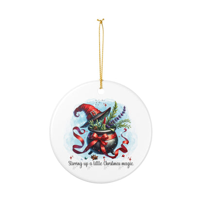 Stirring Up a Little Christmas Magic Ornament, Witchy Christmas Cauldron Décor