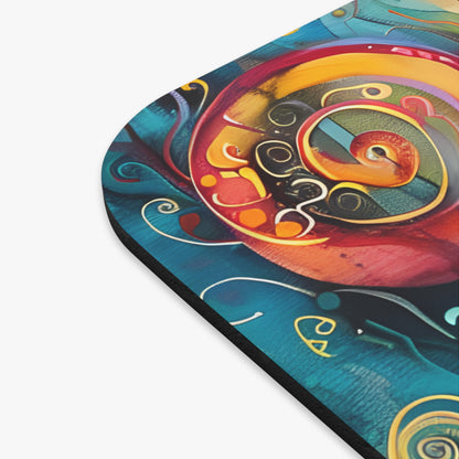 Whimsical Cats Moused Pad, Colorful Artistic Cat Lovers Gift