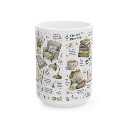 Quietly Blooming Mug, Introvert Self-Care & Slow Living Design
