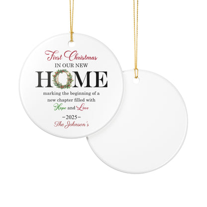 Personalized First Christmas Home Ornament, Gift for New Homeowners, Holiday Decoration for Family, Keepsake for Christmas 2025