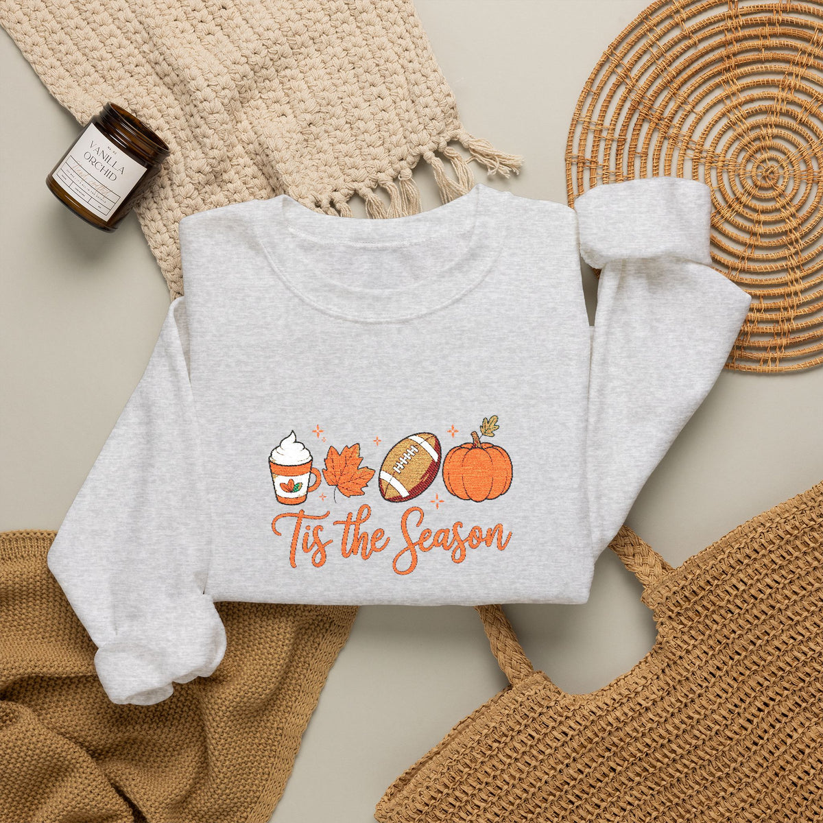 Embroidered Fall Tis The Season Sweatshirt