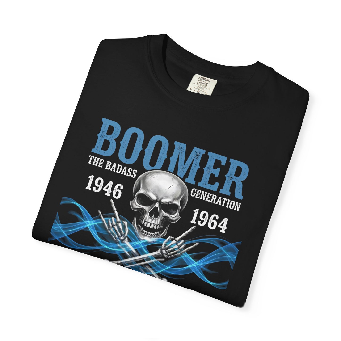Boomer The Badass Generation 1946 to 1964 Skull T-Shirt - Blue