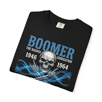 Boomer The Badass Generation 1946 to 1964 Skull T-Shirt - Blue