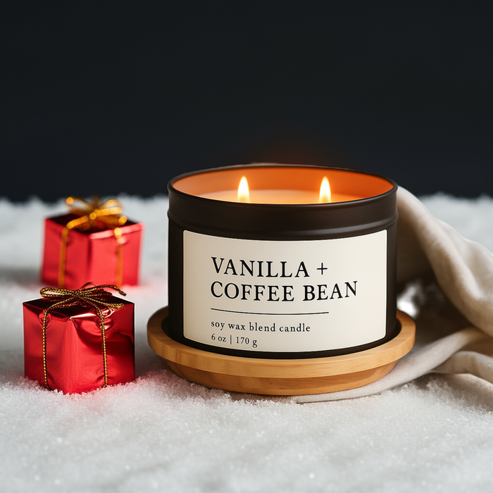 Vanilla + Coffee Beab Soy Wax Blend Candle, 6 oz 2-Wick