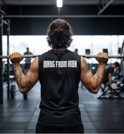 Made From Iron Muscle T-Shirt, Workout Muscle Top, Muscle Tank Top, Strength Training Tee