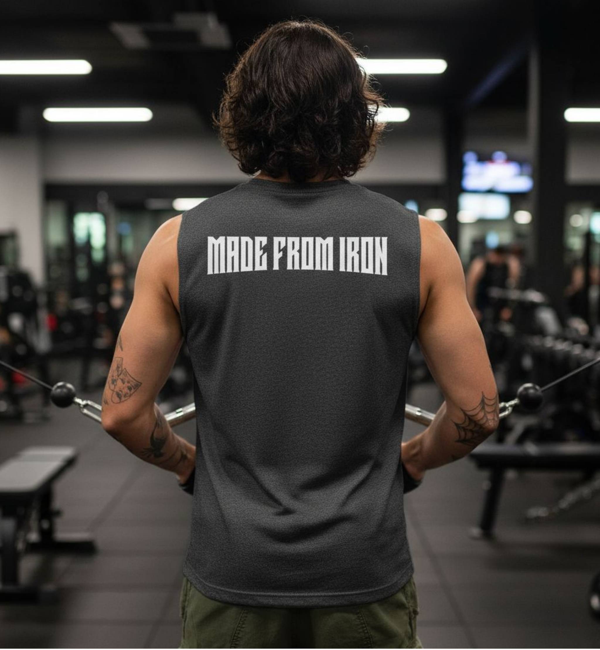 Made From Iron Muscle T-Shirt, Gym Motivation Back Design, Workout Muscle Top, Gym Shirt