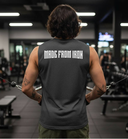 Made From Iron Muscle T-Shirt, Workout Muscle Top, Muscle Tank Top, Strength Training Tee