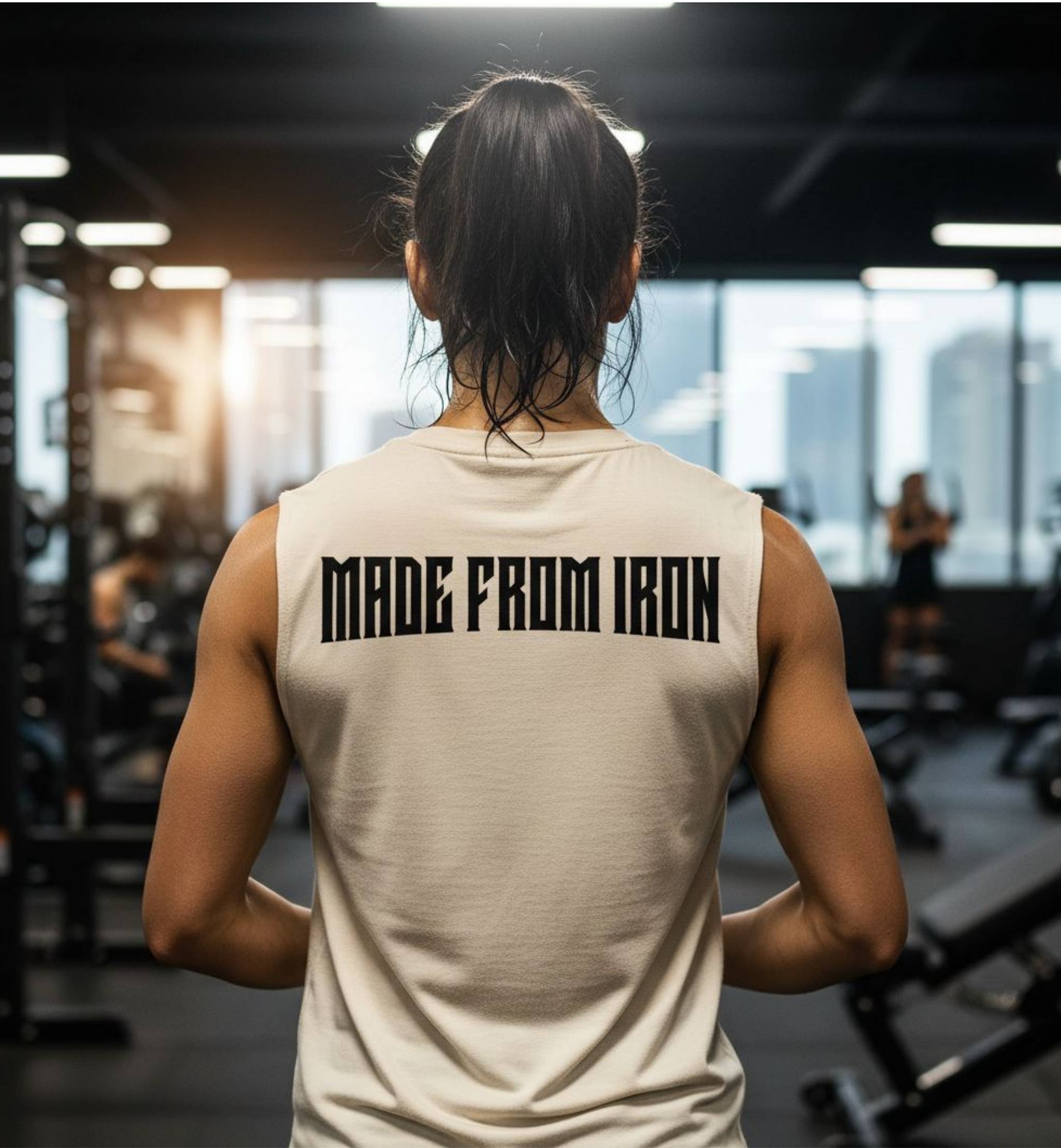 Made From Iron Muscle T-Shirt, Gym Motivation Back Design, Workout Muscle Top, Gym Shirt