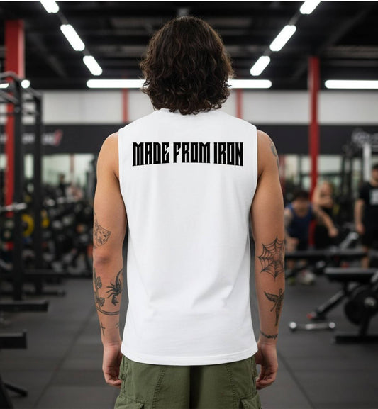 Made From Iron Muscle T-Shirt, Workout Muscle Top, Muscle Tank Top, Strength Training Tee