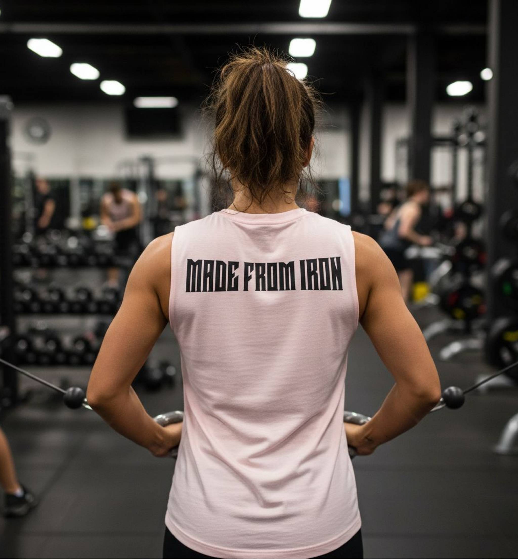 Made From Iron Muscle T-Shirt, Gym Motivation Back Design, Workout Muscle Top, Gym Shirt