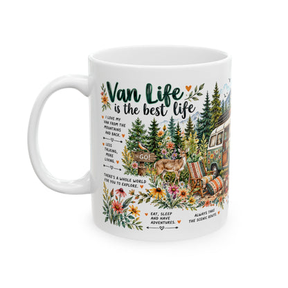 Van Life Is the Best Life Boho Camping Mug, Camper Van Adventure Mug