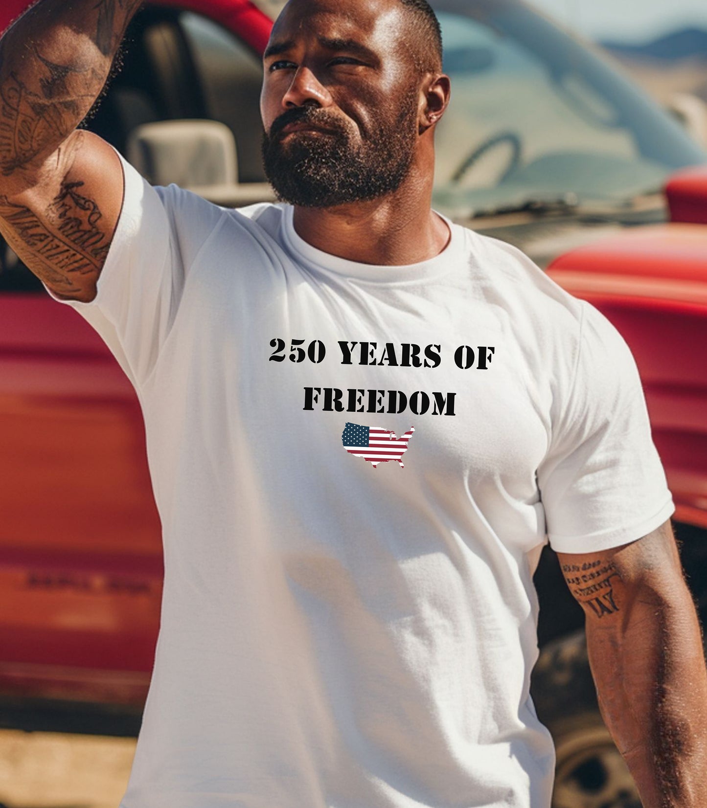 250 Years of Freedom T-shirt, USA flag map, patriotic anniversary