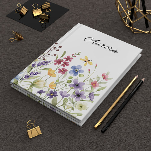Personalized Wildflower Hardcover Journal, Nature-Inspired Notebook