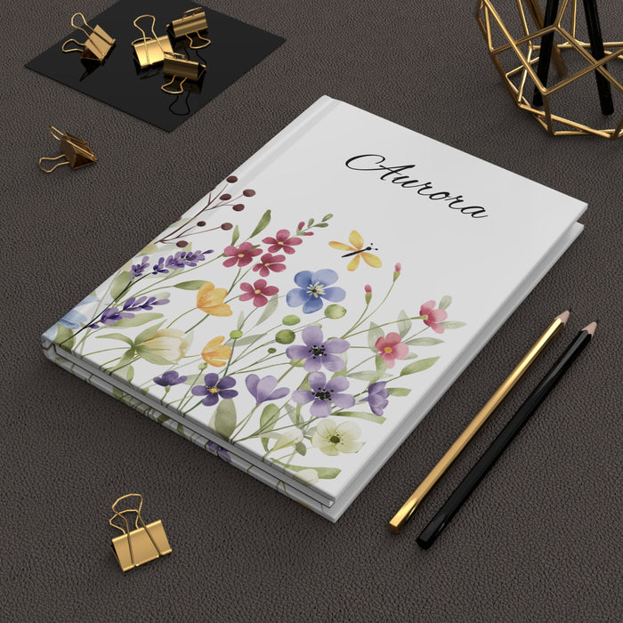 Personalized Wildflower Hardcover Journal, Nature-Inspired Notebook