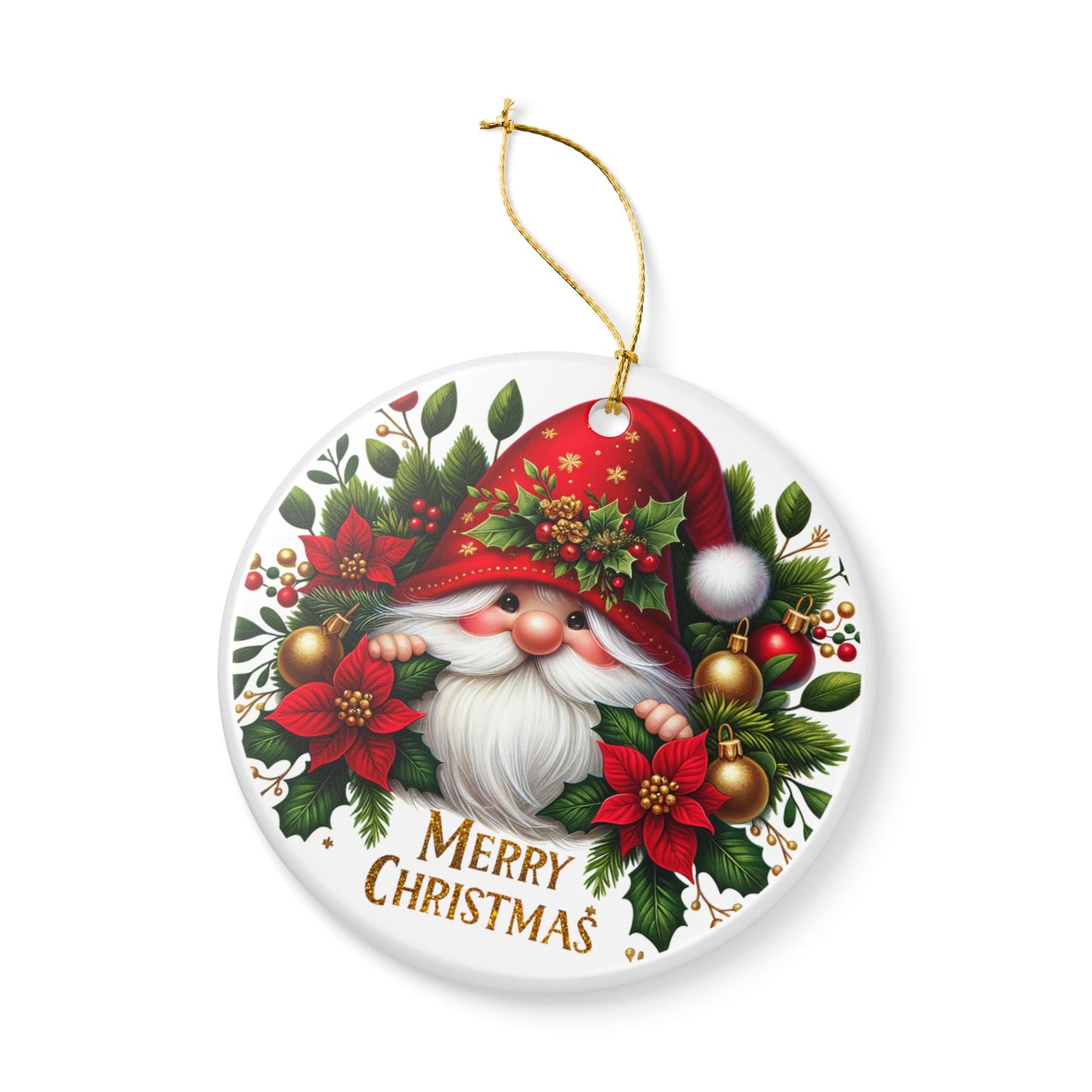 Gnome Christmas Ornament, Holiday Decor, Merry Christmas, Christmas Tree Ornament, Festive Ornament, Keepsake, Xmas