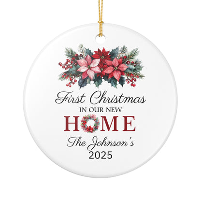 Personalized First Home Christmas Ornament, Gift for New Homeowners, Family Keepsake