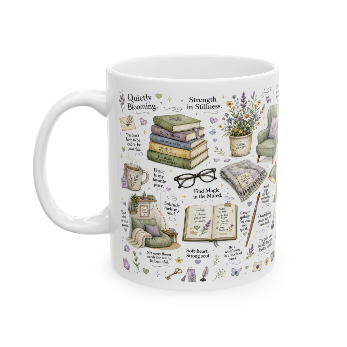 Quietly Blooming Mug, Introvert Self-Care & Slow Living Design