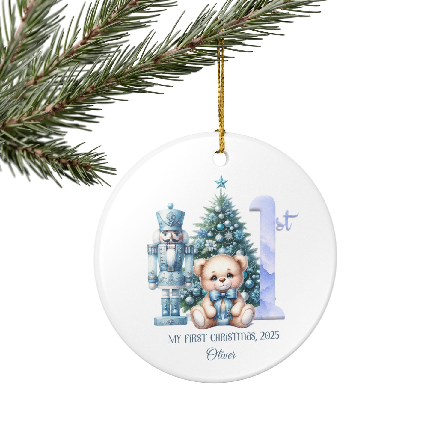 Personalized Baby First Christmas Ornament, Baby Boy First Christmas, Keepsake Ornament, 2025 Christmas Gift