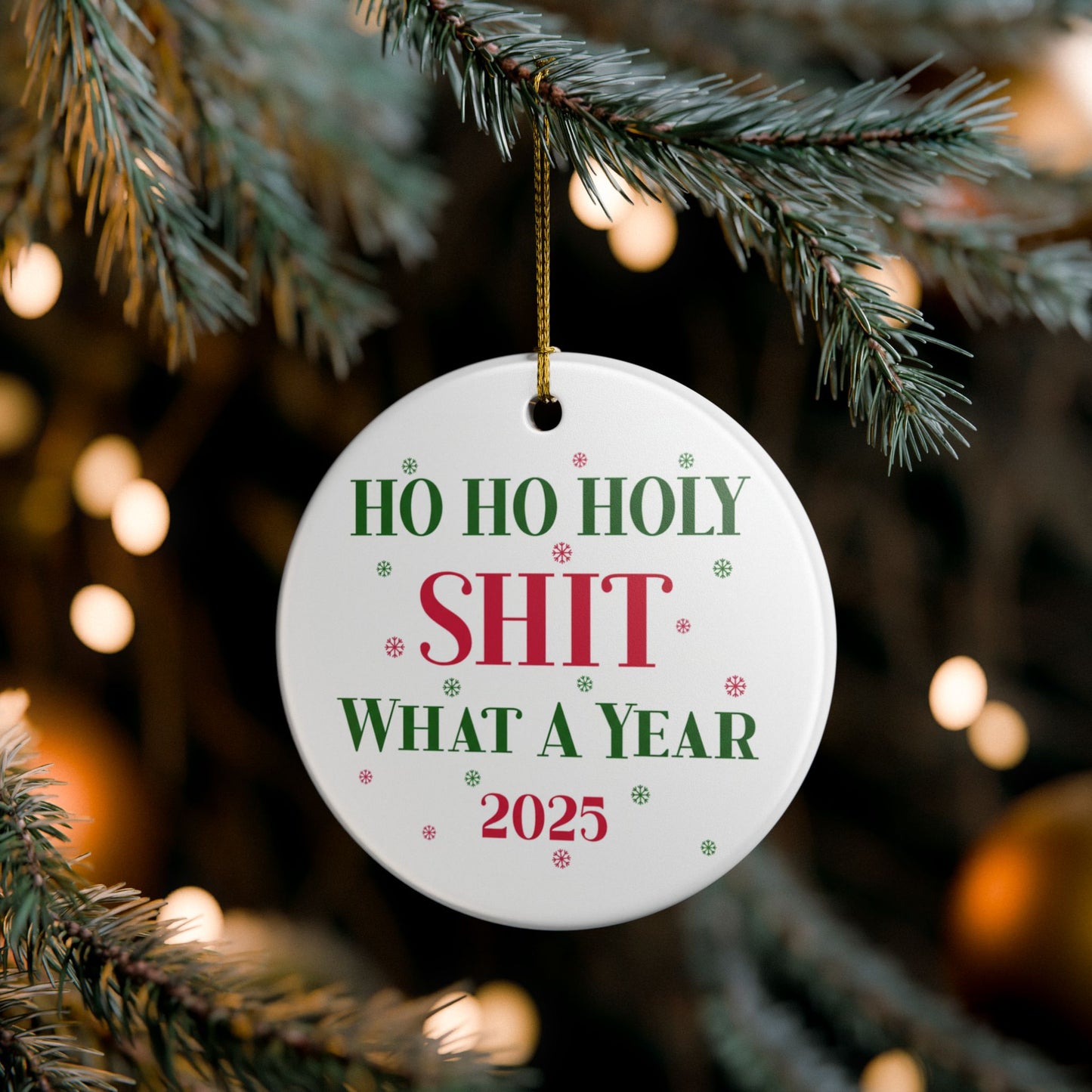 Ho Ho Holy Sh*t What a Year 2025 Ornament, Funny Christmas Gift