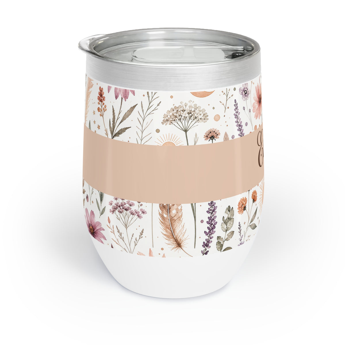 Personalized Boho Wildflower Wine Tumbler
