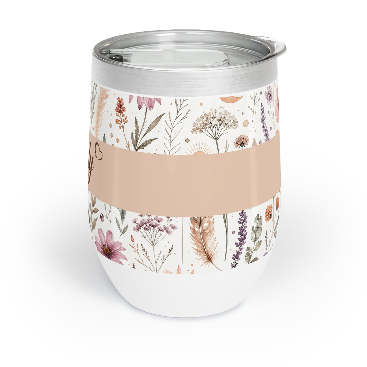Personalized Boho Wildflower Wine Tumbler