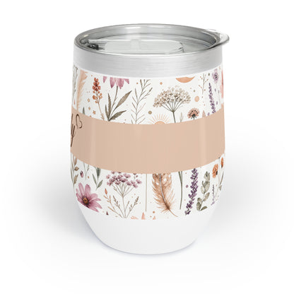 Personalized Boho Wildflower Wine Tumbler