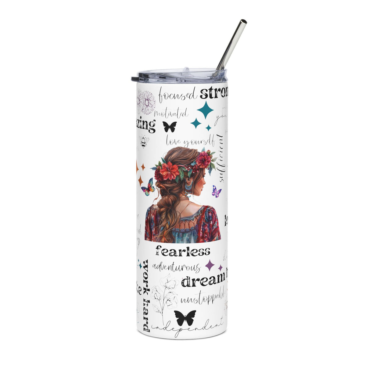Boho Wild & Free Affirmations Tumbler, 20 oz