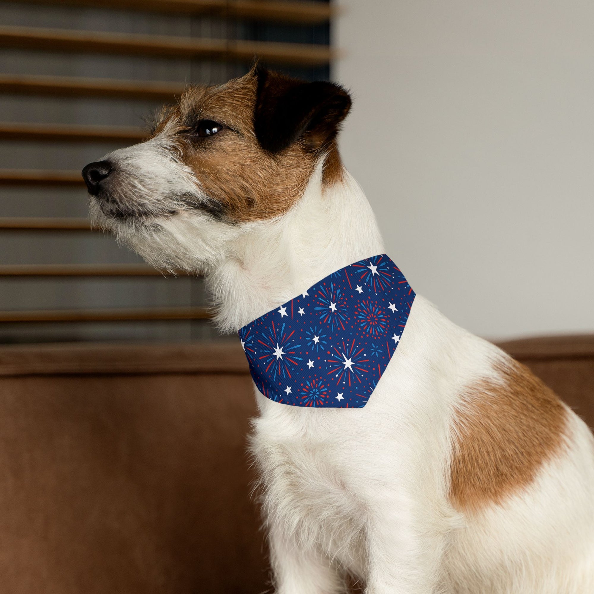 Dog Wearing Small Pet Bandana Collar