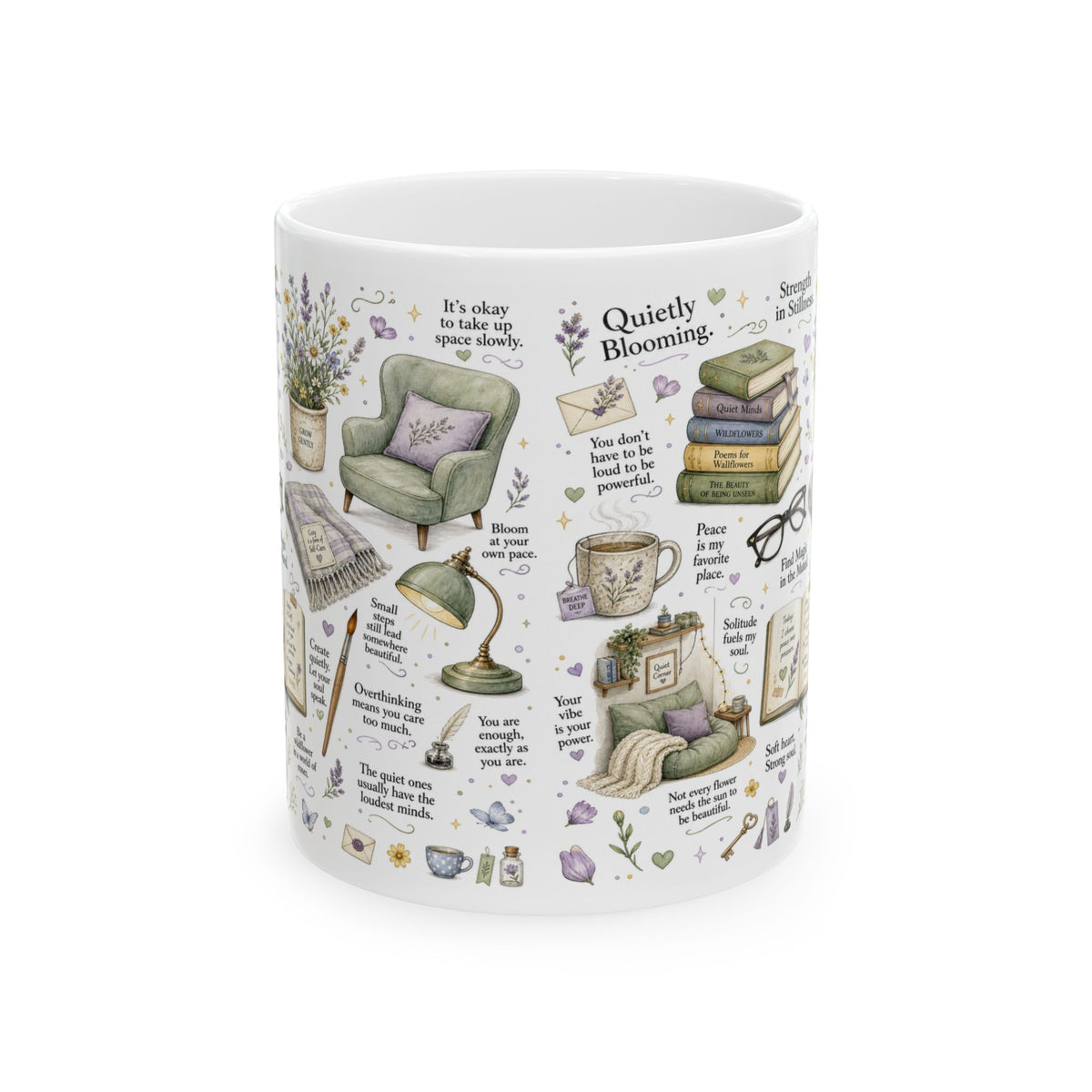Quietly Blooming Mug, Introvert Self-Care & Slow Living Design