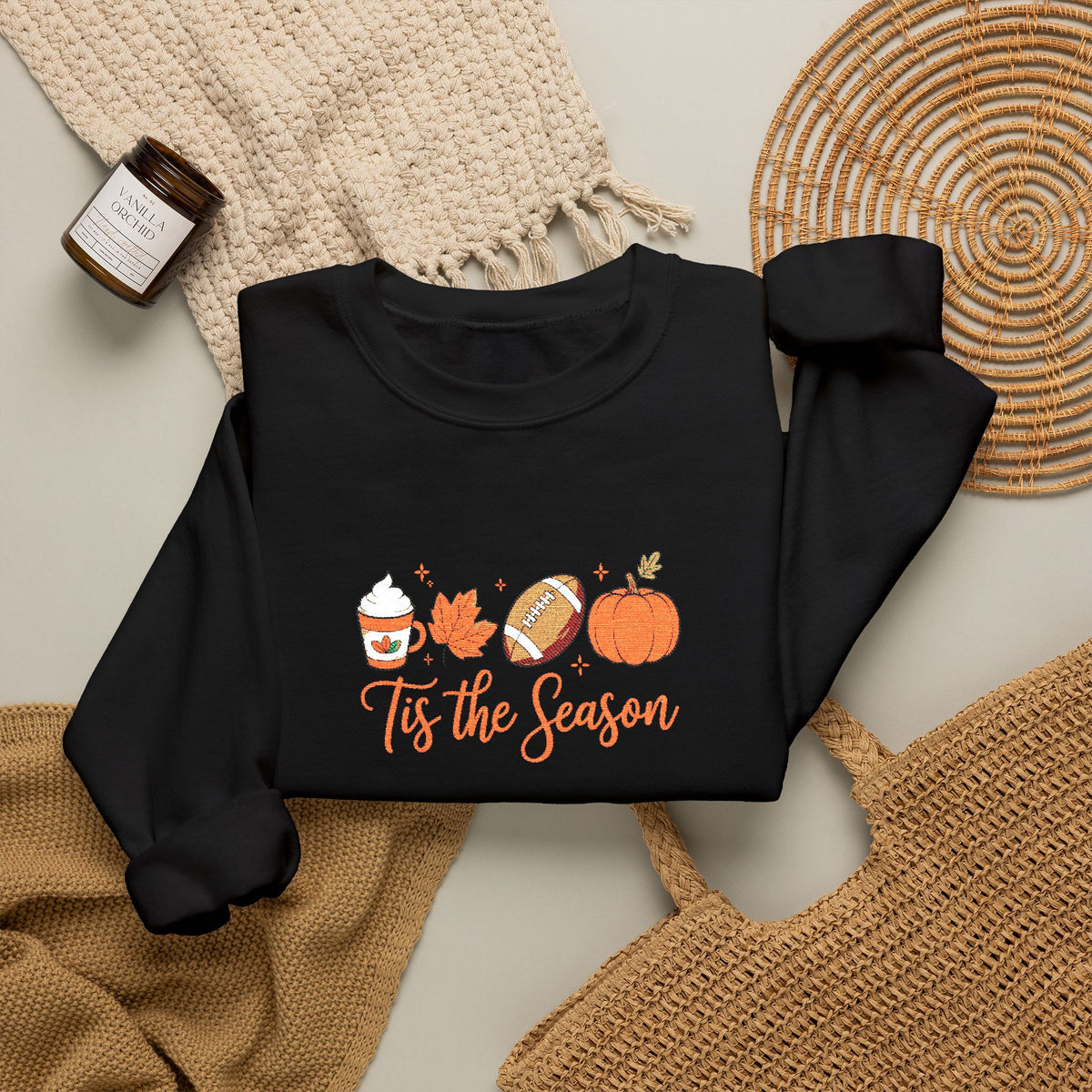 Embroidered Fall Tis The Season Sweatshirt
