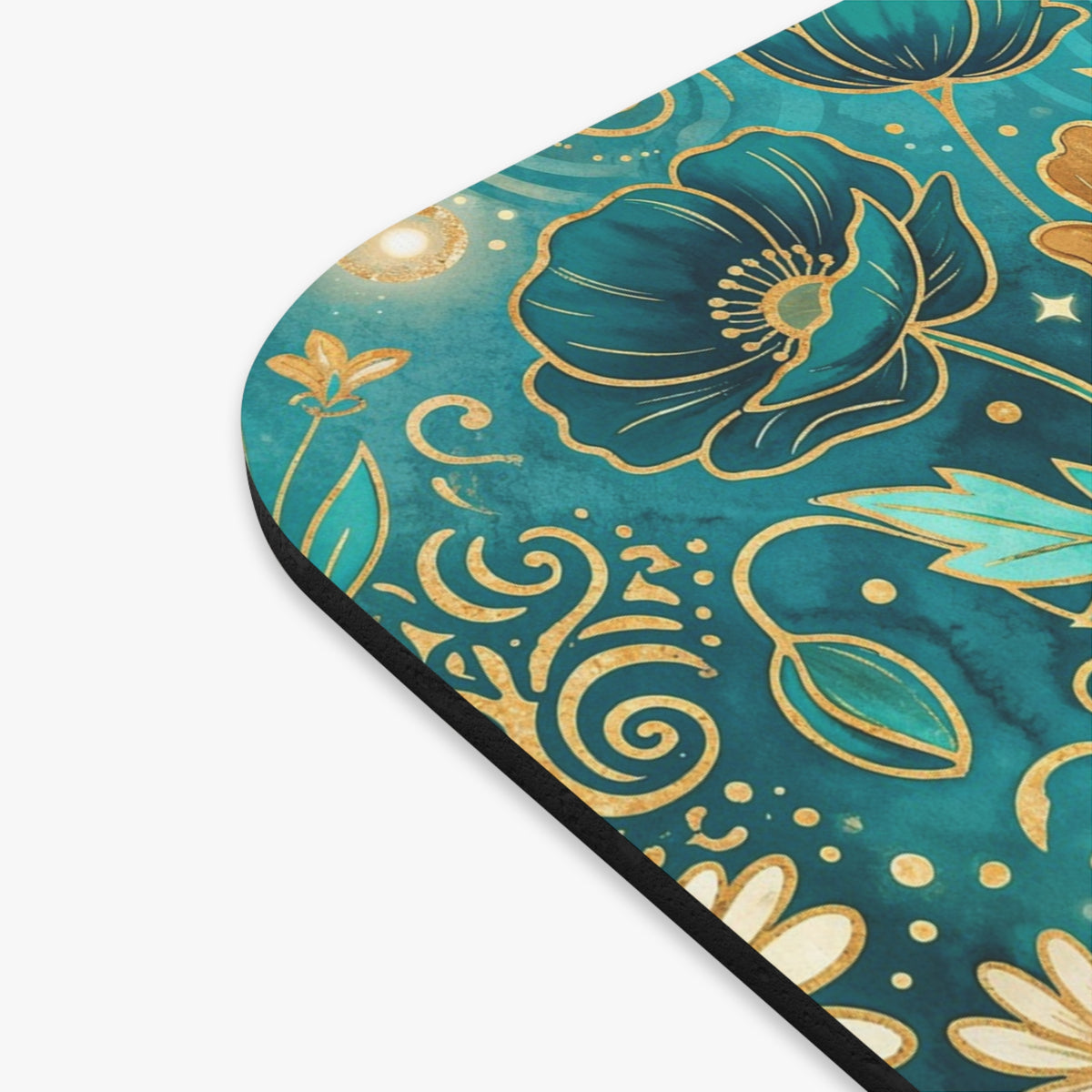 Enchanted Teal Wildflower Mouse Pad