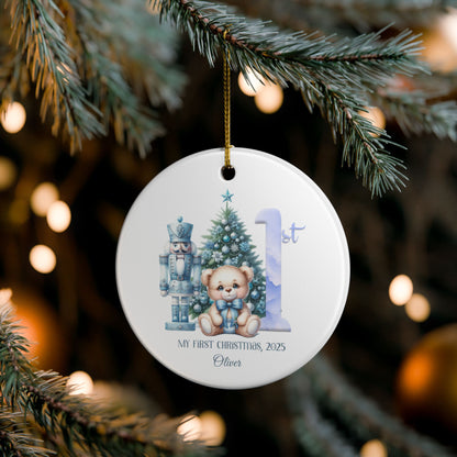 Personalized Baby First Christmas Ornament, Baby Boy First Christmas, Keepsake Ornament, 2025 Christmas Gift