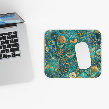 Enchanted Teal Wildflower Mouse Pad