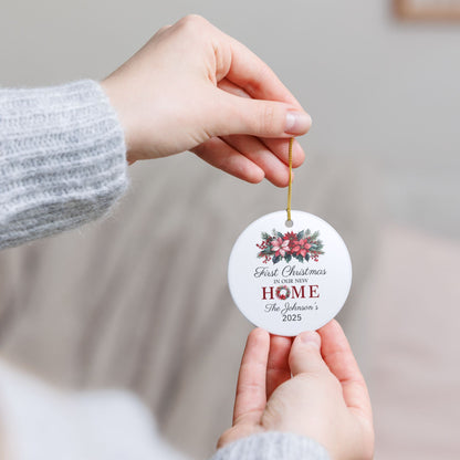 Personalized First Home Christmas Ornament, Gift for New Homeowners, Family Keepsake