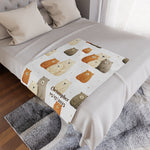 Personalized Bear Family Blanket, Soft Plush Throw for Kids, Nursery Decor, Baby Shower Gift, Winter Snuggle, Cuddle Blanket