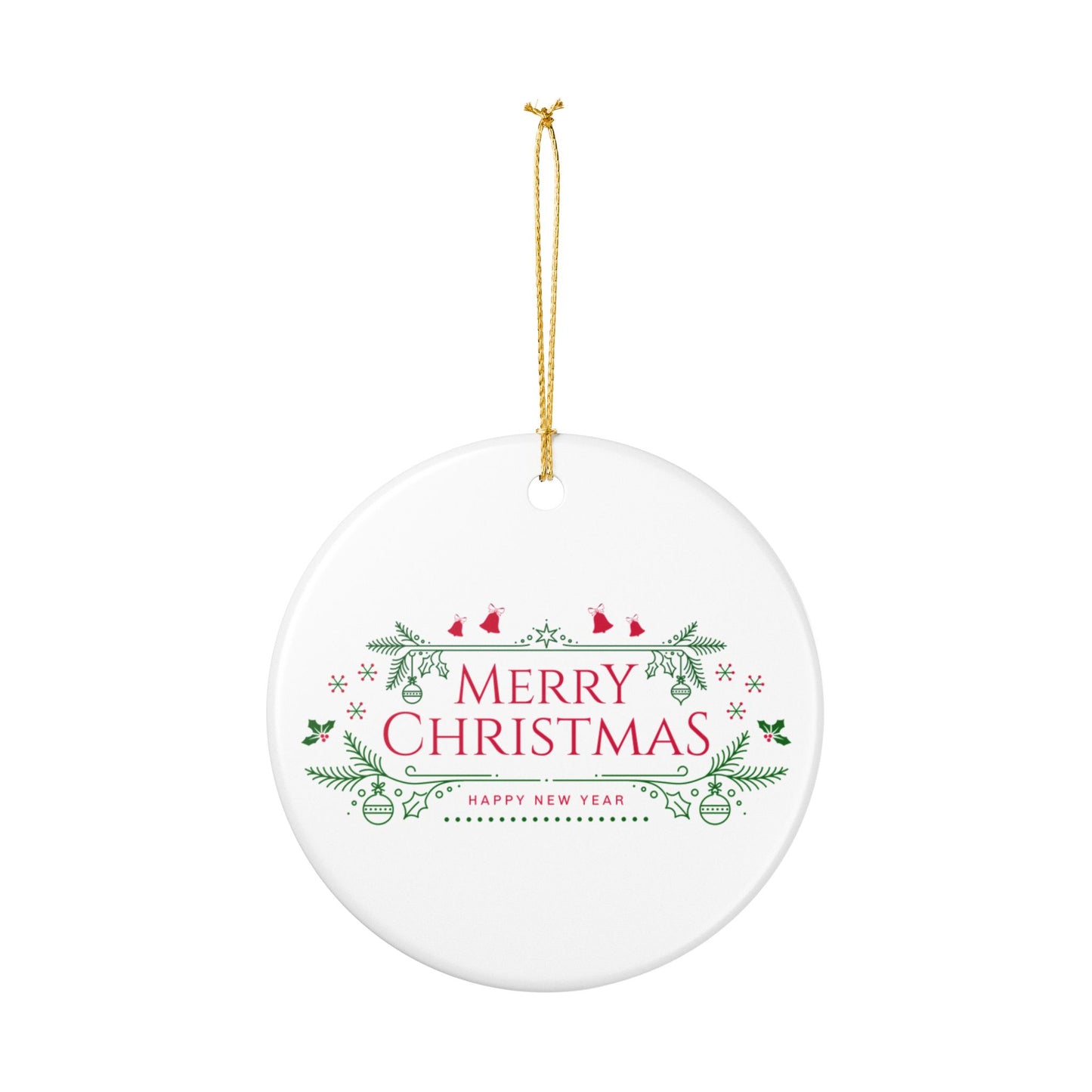 Merry Christmas Ceramic Ornament, Holiday Decor, Xmas Tree Hanging, Festive Gift, New Year Decoration