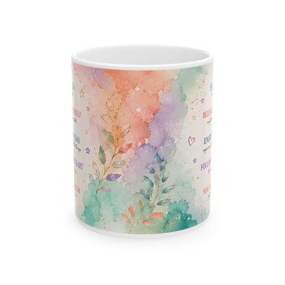 Be Kind to Yourself Inspirational Mug, Positive Affirmations & Self-Love Gift