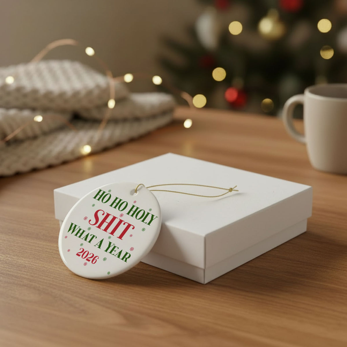 Ho Ho Holy Sh*t What a Year 2026 Ornament, Funny Christmas Gift