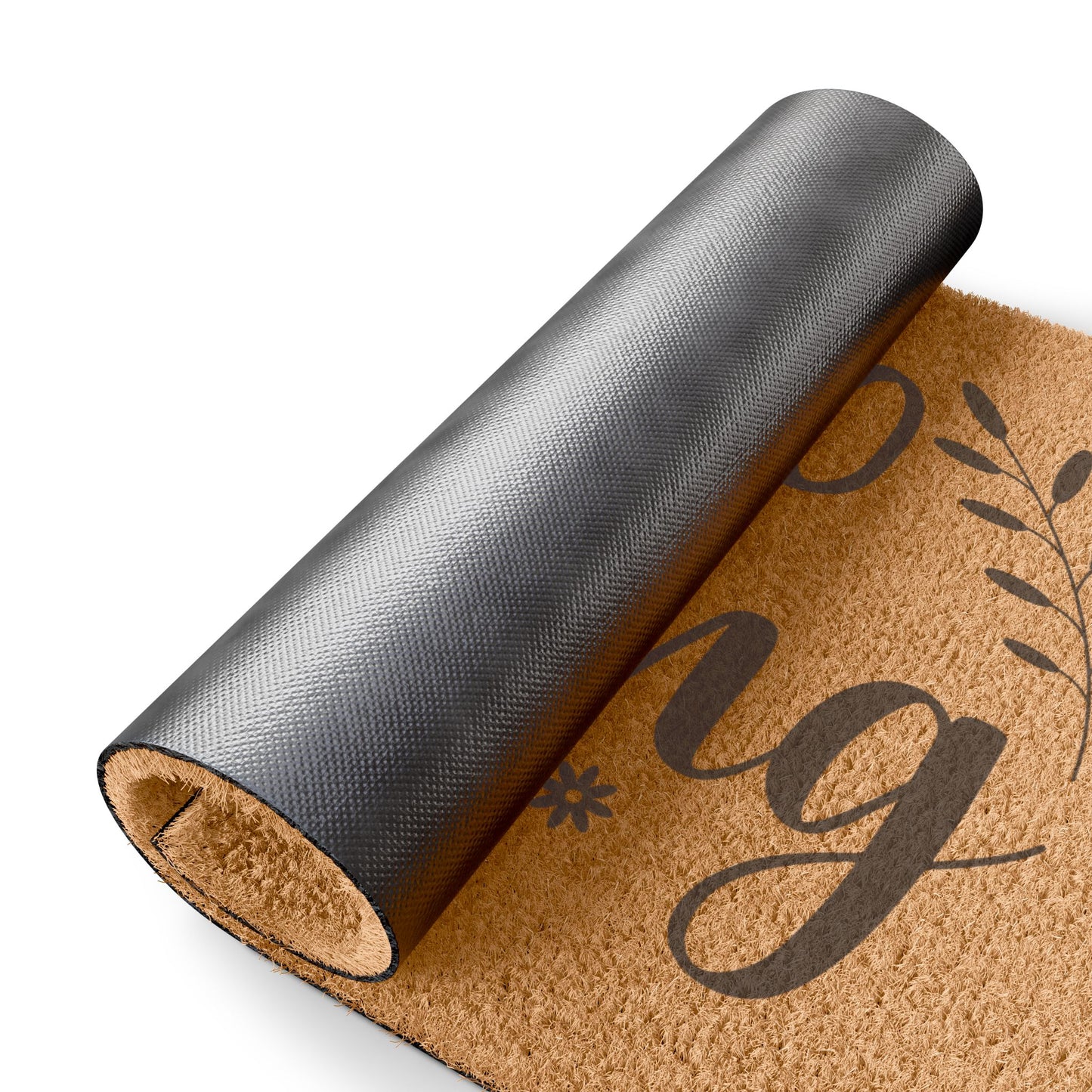 Hello Spring Doormat, Coir Welcome Mat, Floral Porch Mat