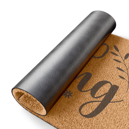 Hello Spring Doormat, Coir Welcome Mat, Floral Porch Mat