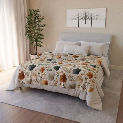 Autumn Leaves Sherpa Blanket, Cozy Boho Fall Throw