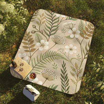 Boho Botanical Wildflower Picnic Blanket