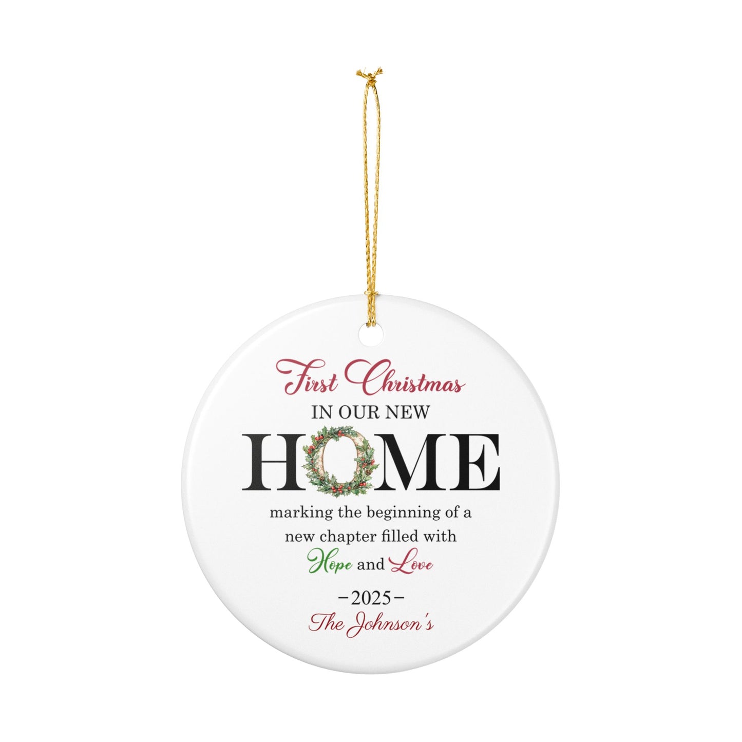 Personalized First Christmas Home Ornament, Gift for New Homeowners, Holiday Decoration for Family, Keepsake for Christmas 2025