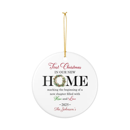 Personalized First Christmas Home Ornament, Gift for New Homeowners, Holiday Decoration for Family, Keepsake for Christmas 2025