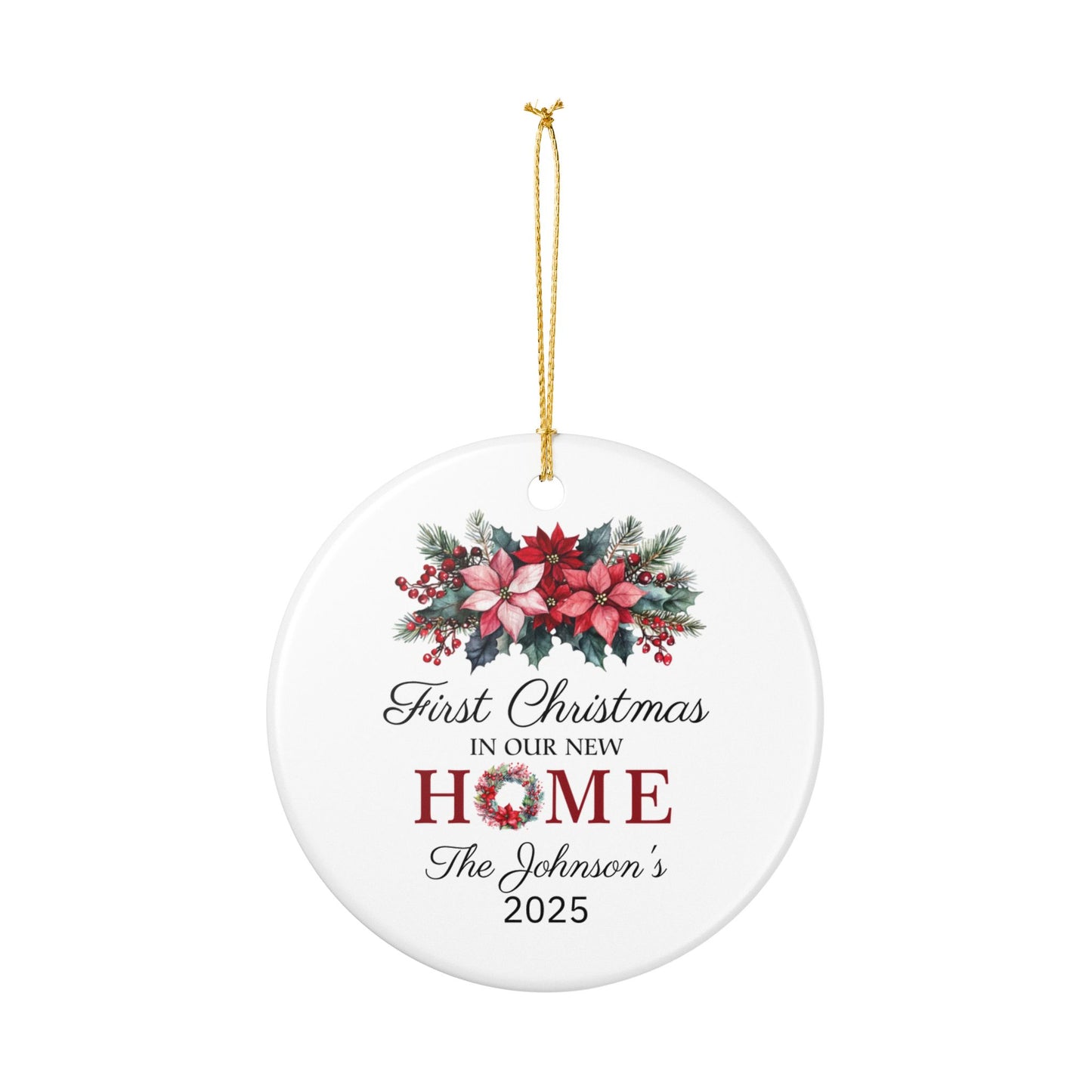 Personalized First Home Christmas Ornament, Gift for New Homeowners, Family Keepsake