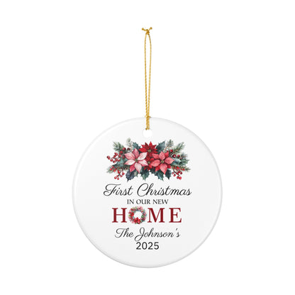 Personalized First Home Christmas Ornament, Gift for New Homeowners, Family Keepsake