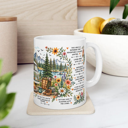 Van Life Is the Best Life Boho Camping Mug, Camper Van Adventure Mug