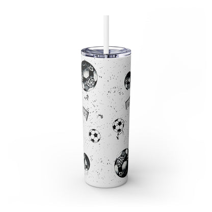 Soccer Mom Tumbler – Leopard Print Coquette Bow & Soccer Ball Design