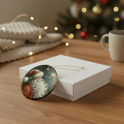 Believe in the Magic Santa Ornament, Vintage Christmas Keepsake